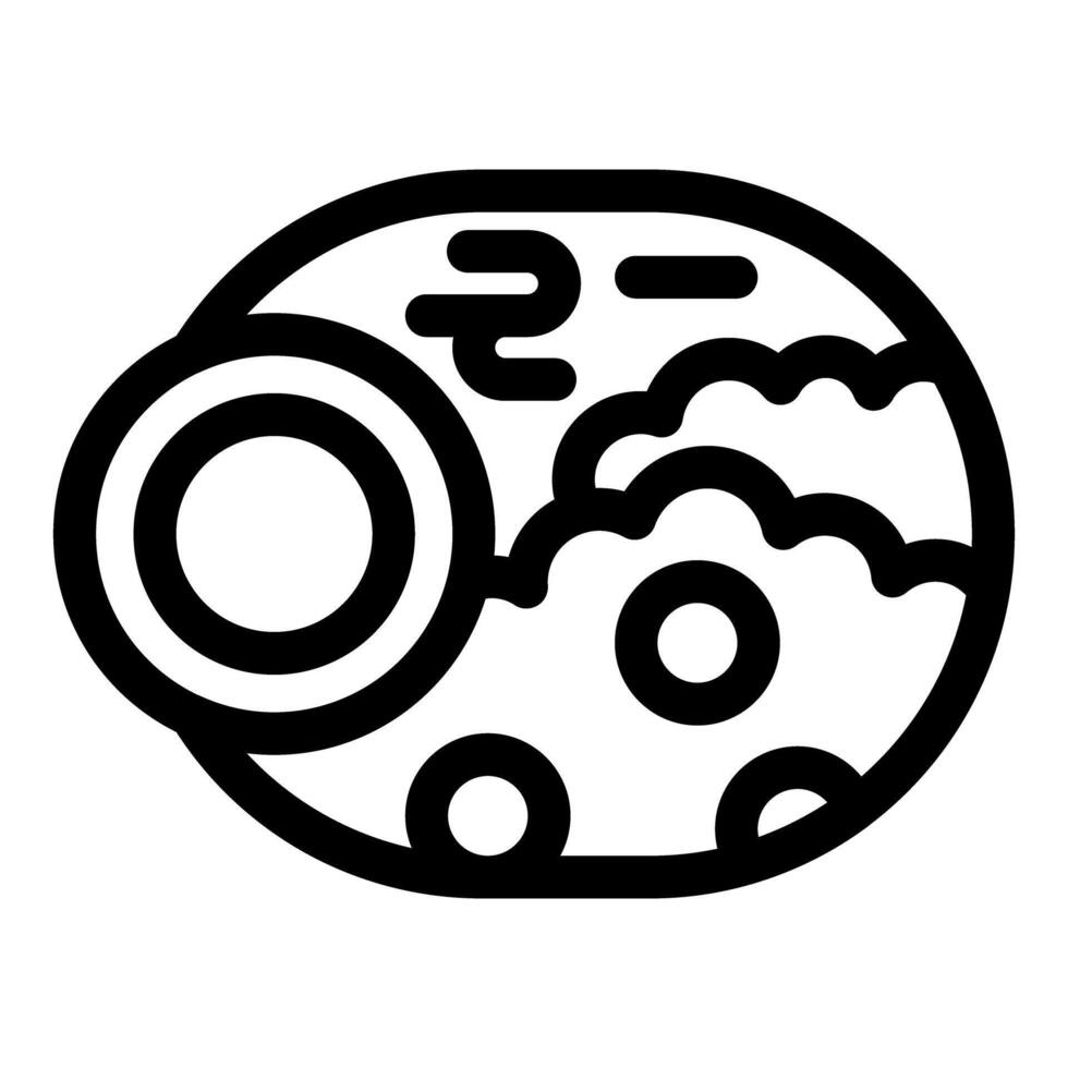 Telescope focusing on moon with craters for astronomy science vector