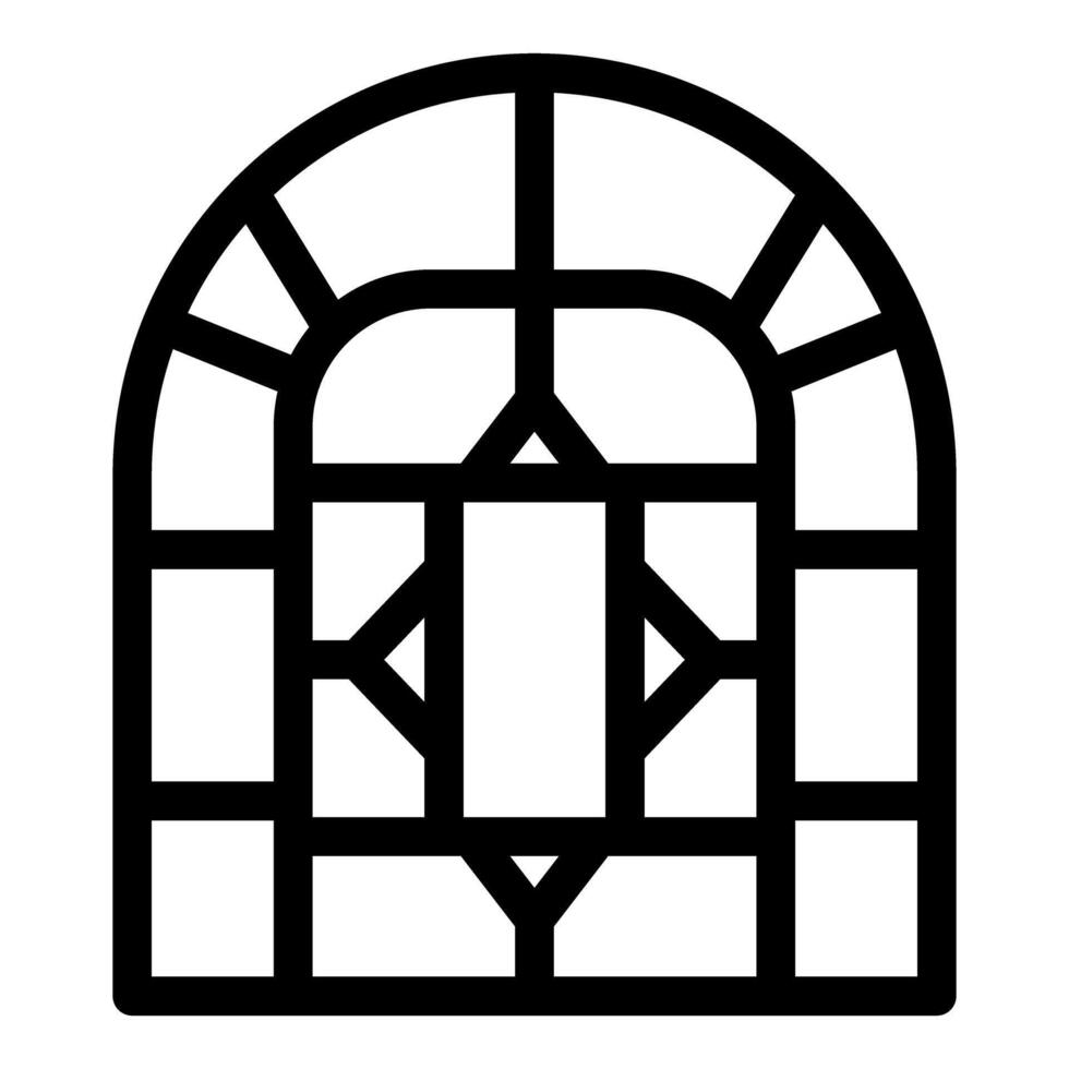 Arched window with geometric pattern showing classic design vector