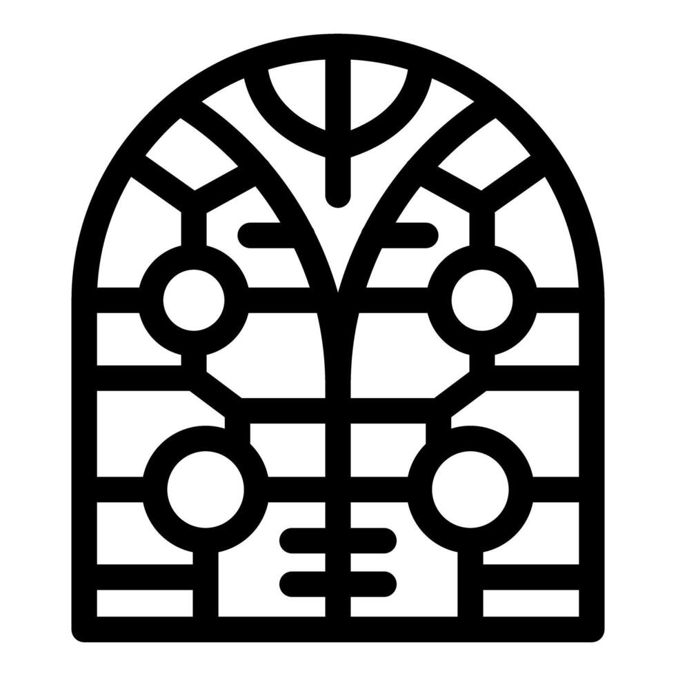 Arched window featuring intricate geometric pattern design element vector