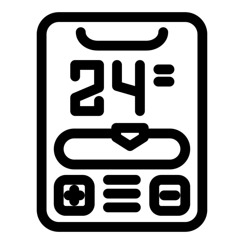 Smart thermostat showing room temperature icon vector outline
