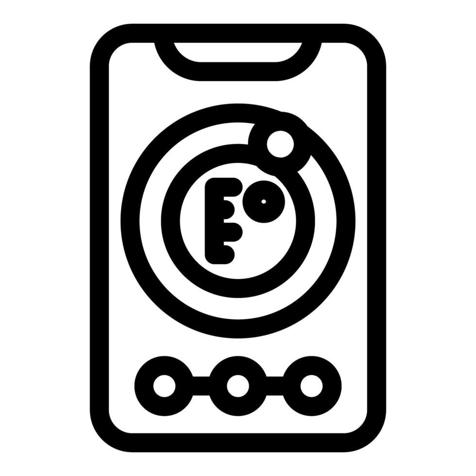 Smartphone showing fahrenheit scale icon vector outline illustration