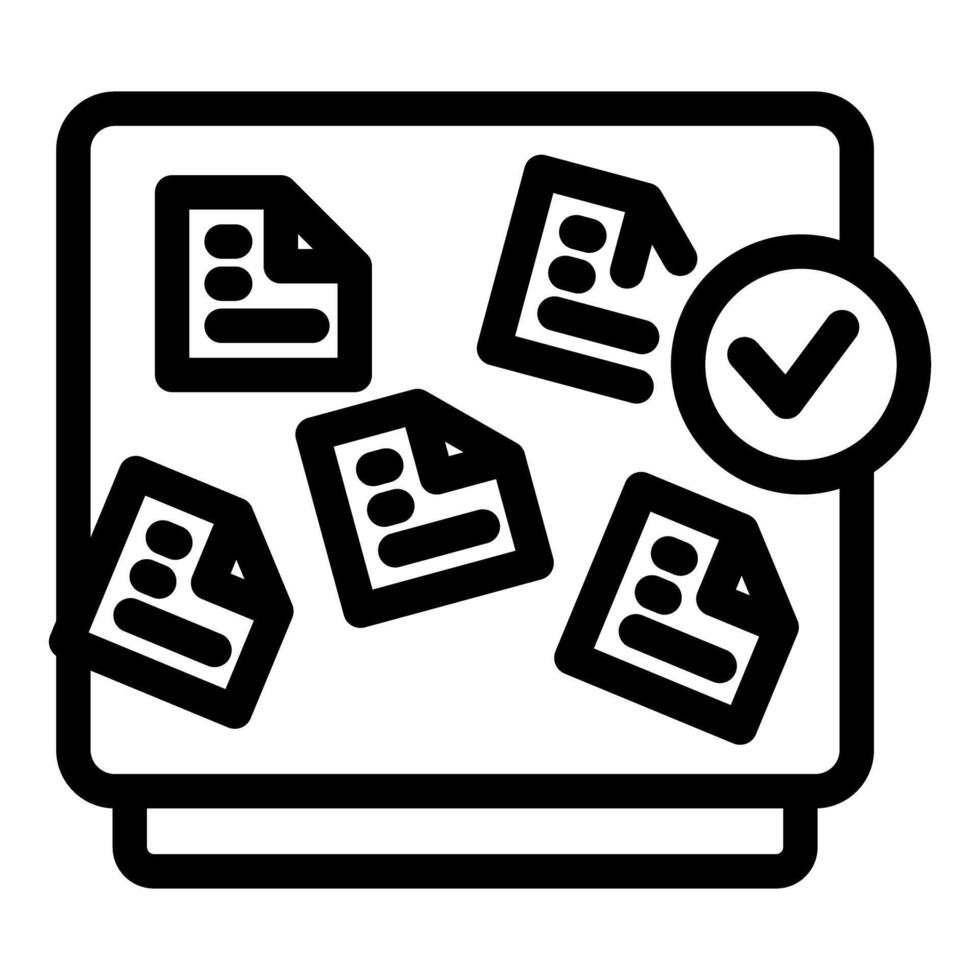 Electronic document management system validating documents icon vector