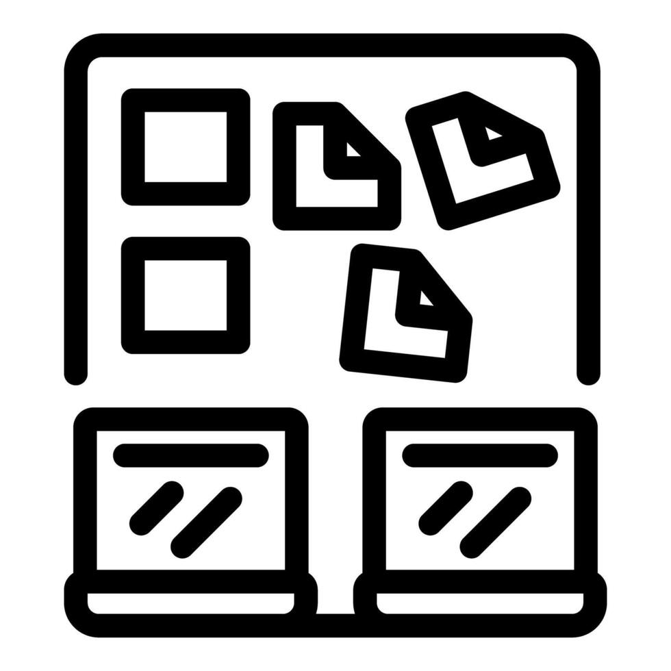 Office desk with documents files and folders representing organization vector