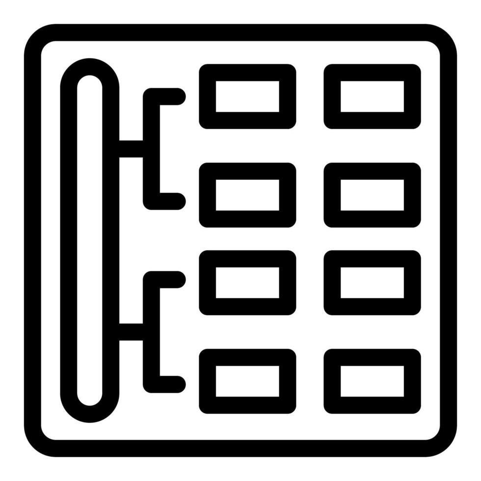 Algorithm showing data structure with connecting lines on grid vector