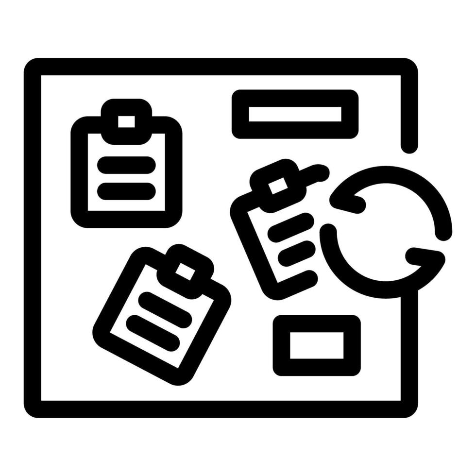 Agile methodology showing iterative development process with kanban board vector