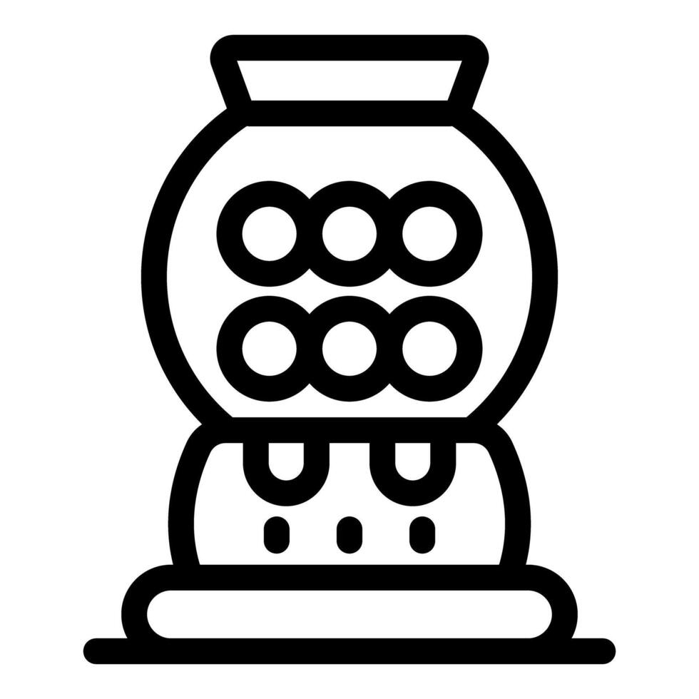 Lottery machine drawing winning balls icon outline vector