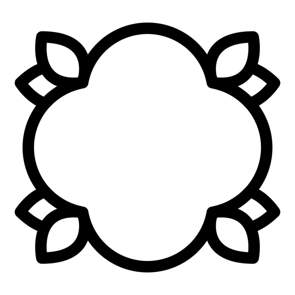 Round floral frame with leaves decorating empty space vector