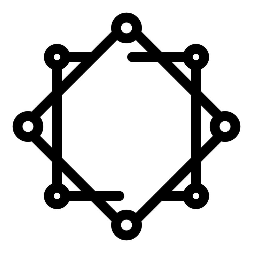 Blockchain network connecting dots forming hexagon shape vector