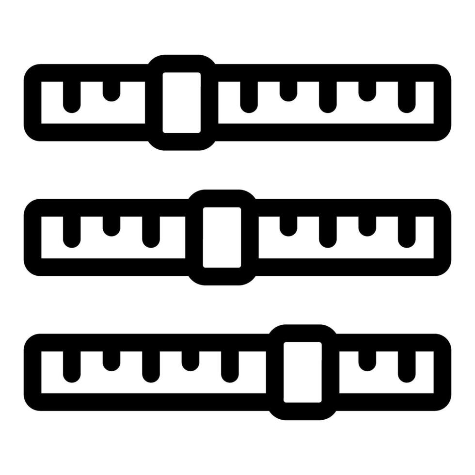 Set of three measuring tapes showing different lengths vector