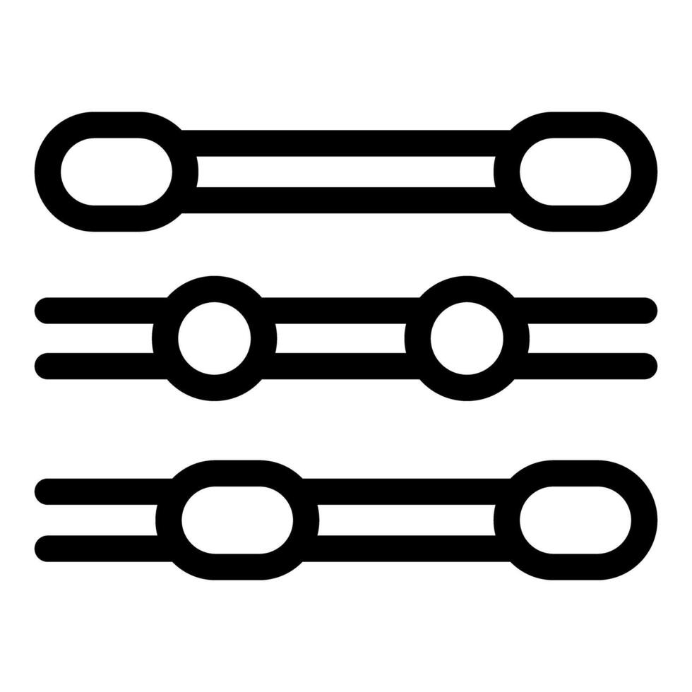 Set of three horizontal level sliders with round handle buttons vector