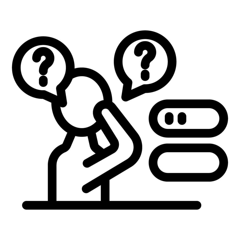 Programmer thinking about solution finding bug fixing code error vector