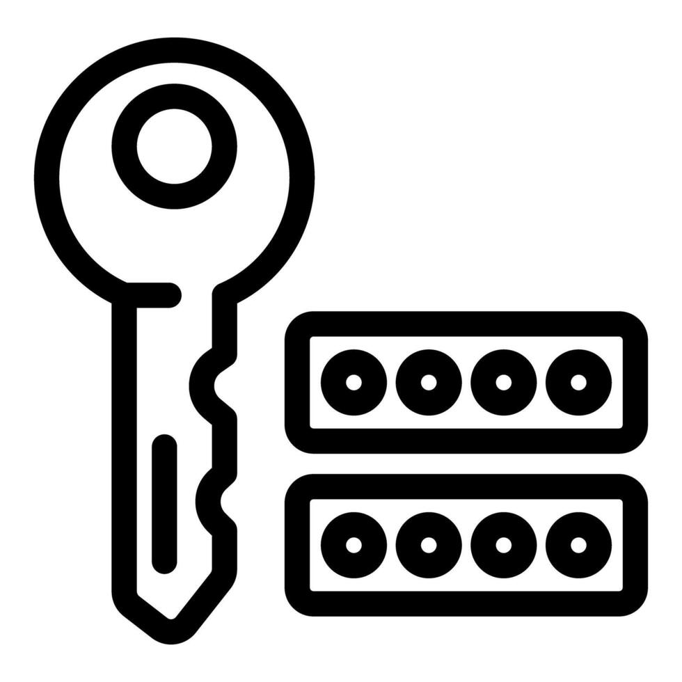 Key unlocking two factor authentication system symbol vector