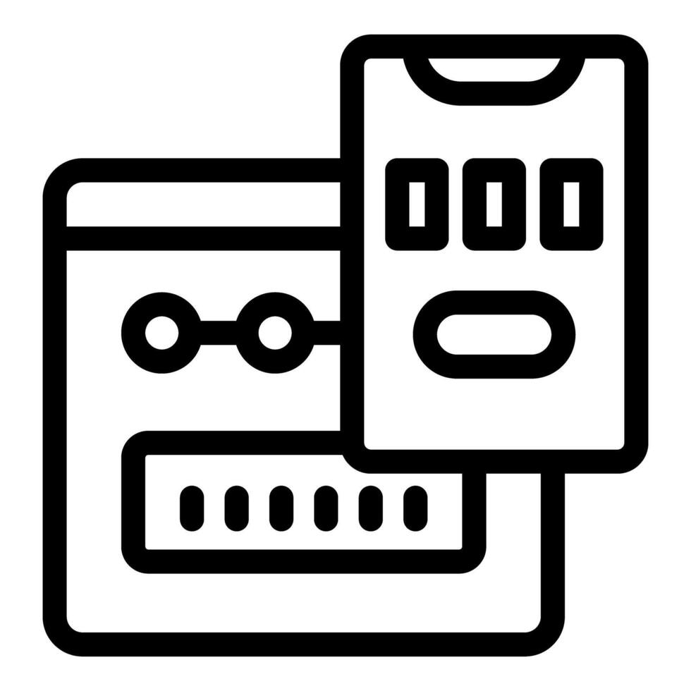 Online banking app performing money transfer using smartphone vector