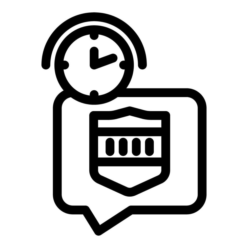 Clock showing time limit for sending message with police badge vector