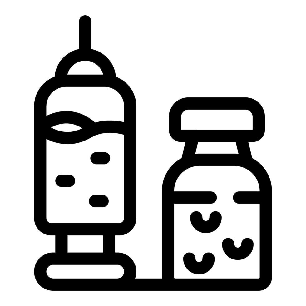 Syringe being filled from a vial with medicine for vaccination vector