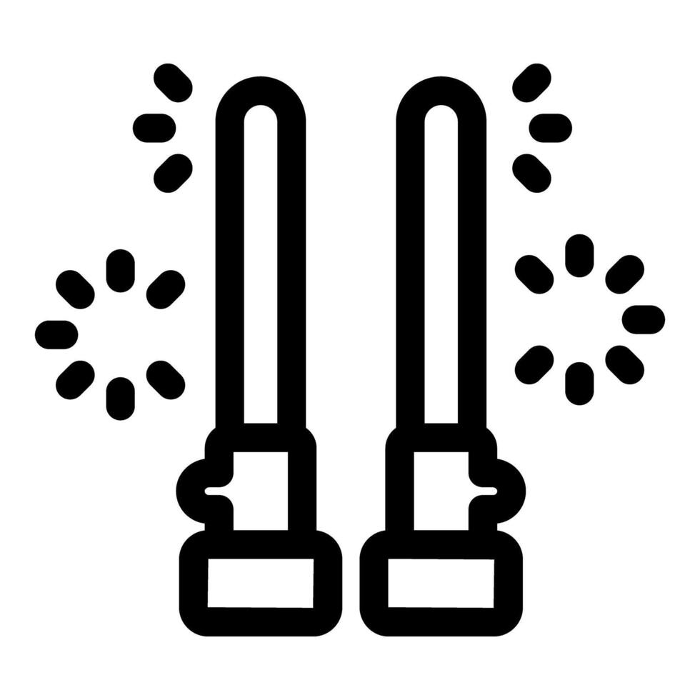 Lightsaber dueling, jedi knights fighting with laser swords icon vector