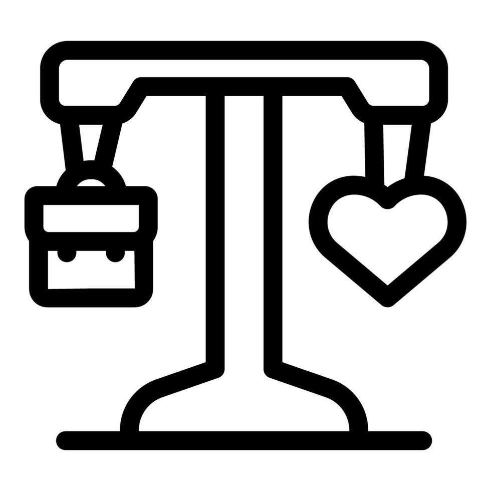 Work life balance concept icon with scale weighing job and love vector