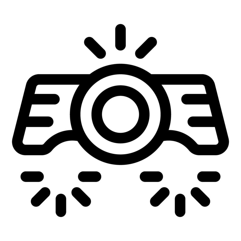 Projector emitting light beams for presentation or entertainment vector