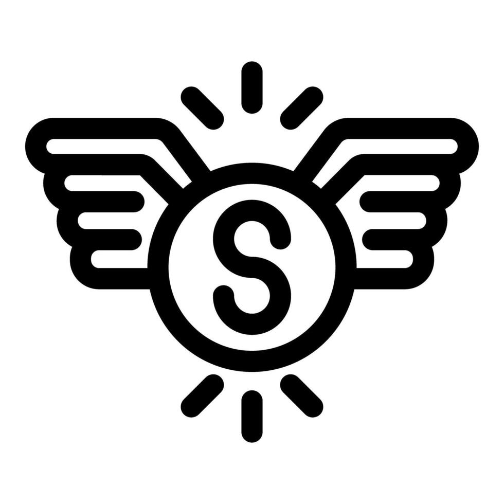 Money flying with wings representing fast easy loan vector