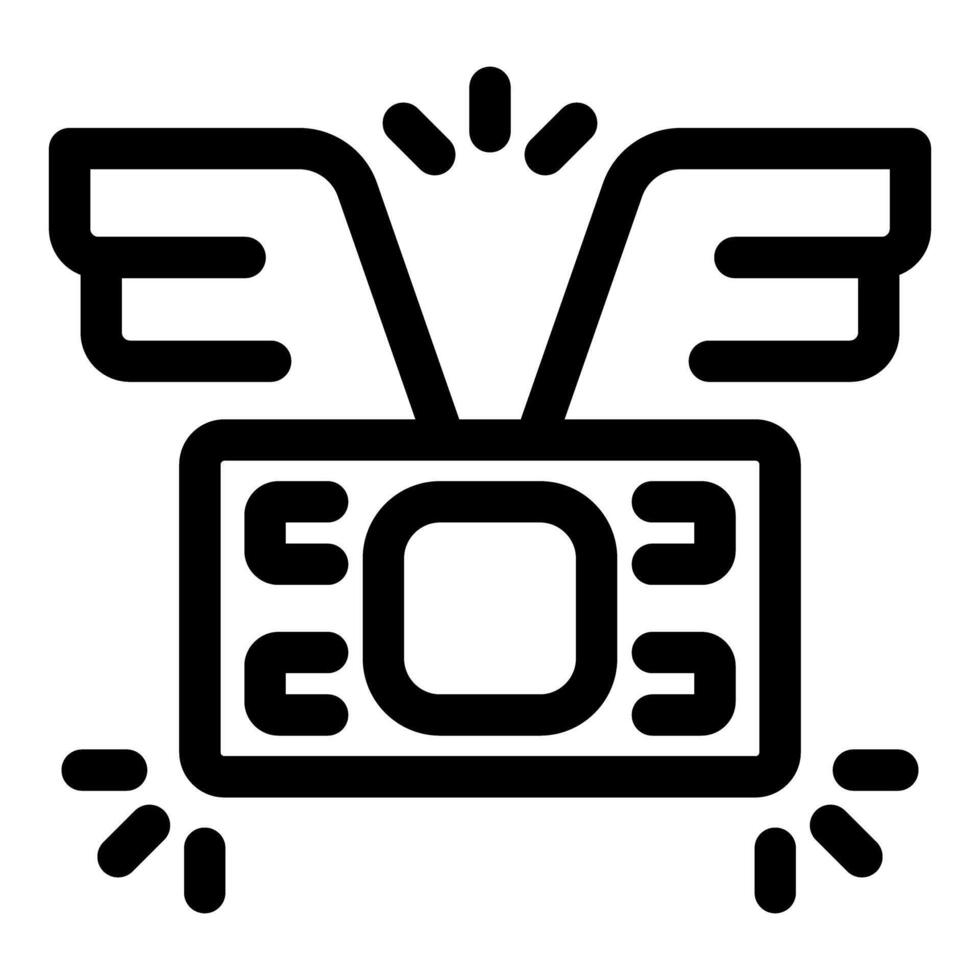 Old tv set with static antenna receiving breaking news signal icon vector