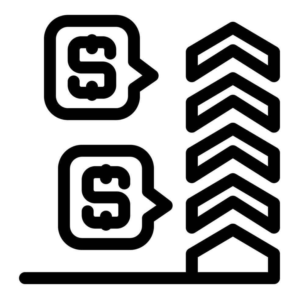 Money talk increasing business value with upward arrows vector