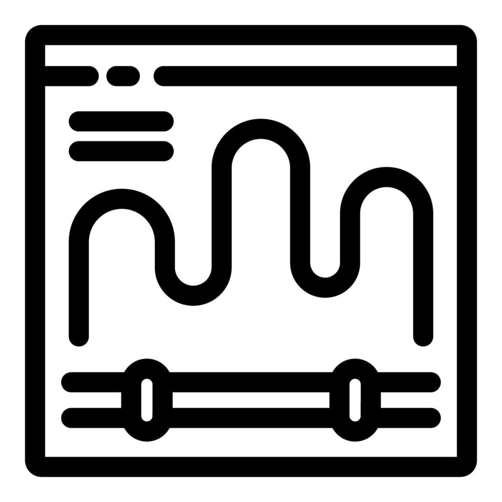 Audio editing software showing sound waveform and playback controls vector