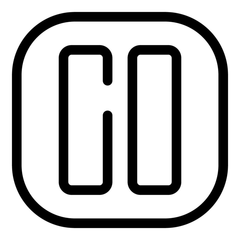 Simple black pause button icon with rounded corners vector