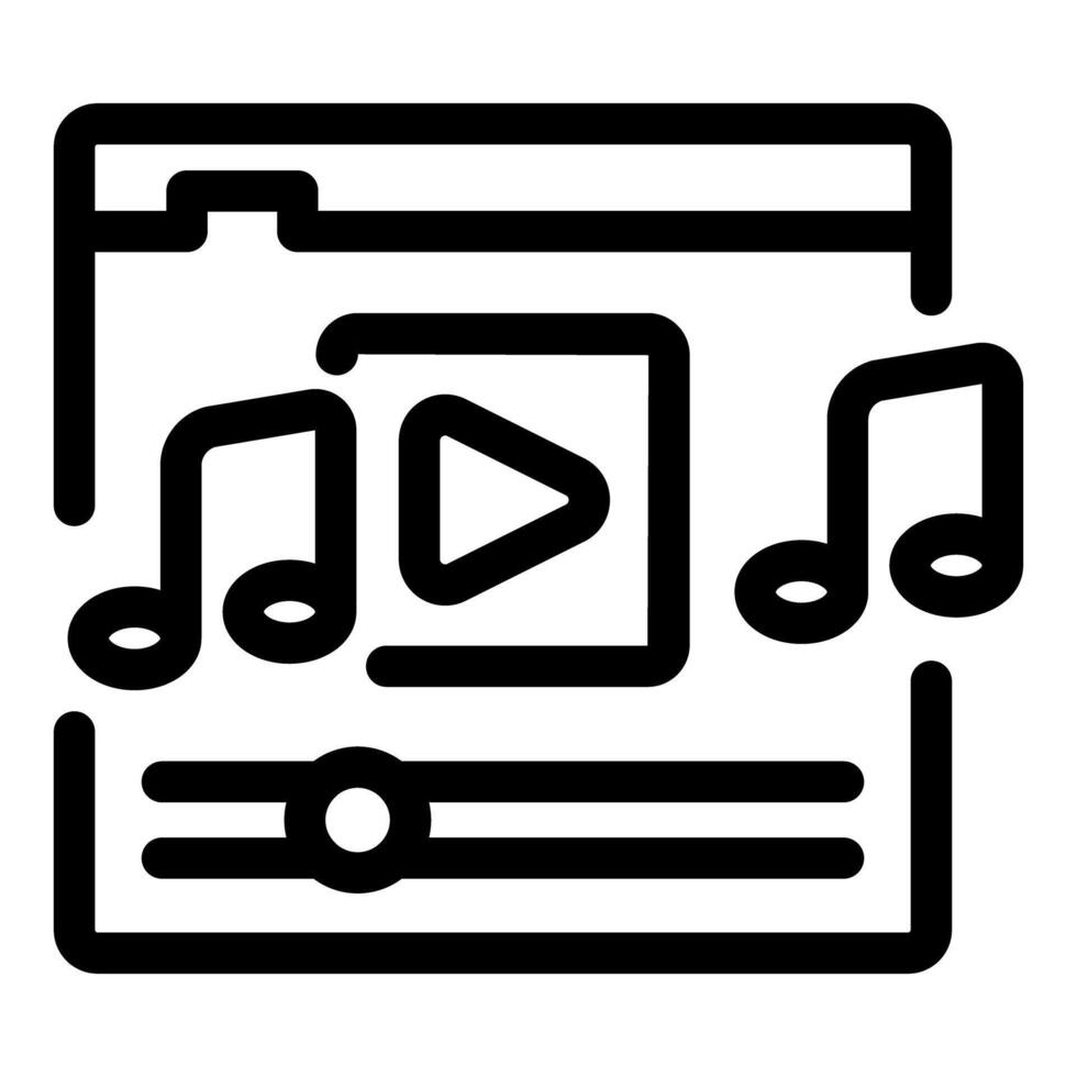 Website playing music through internet streaming service vector
