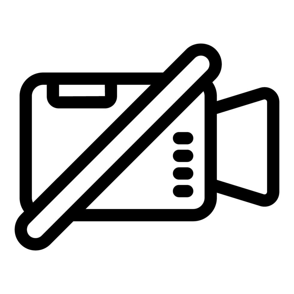 No filming allowed symbol representing restriction on recording vector