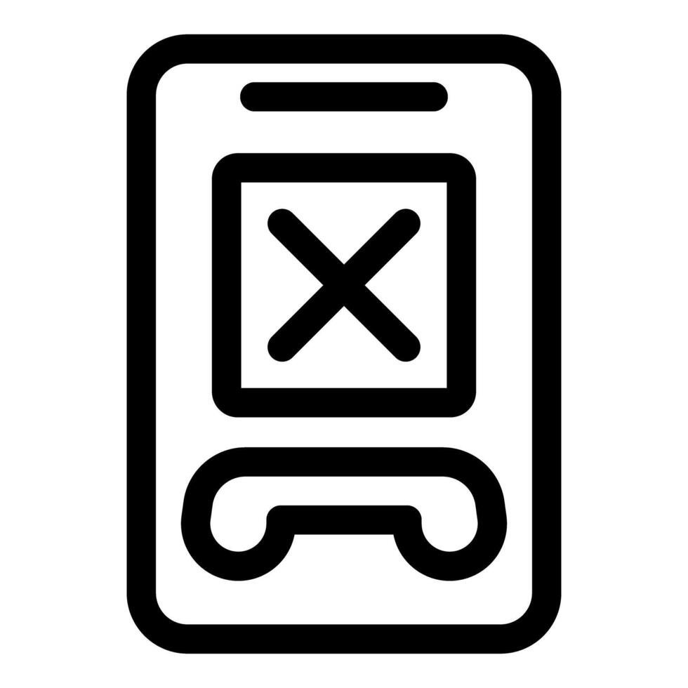 Smartphone showing canceled call interface icon vector