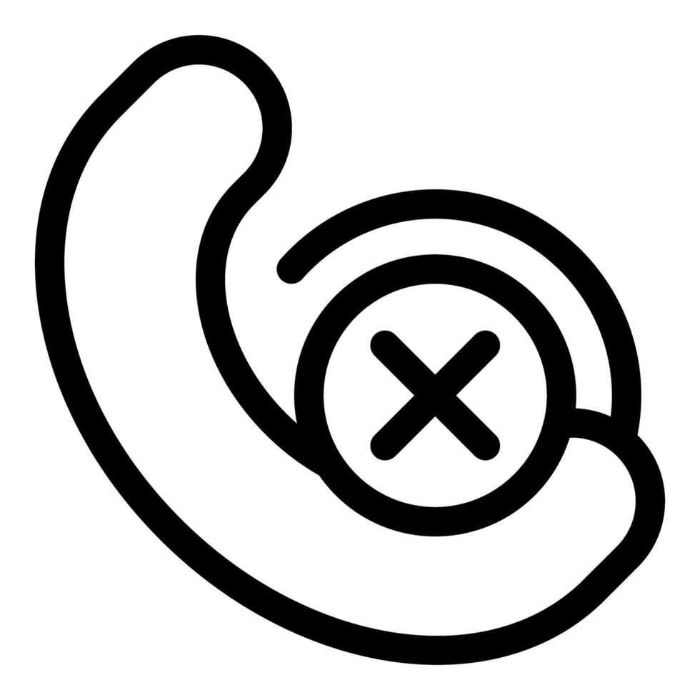 Phone receiver icon showing end call button vector