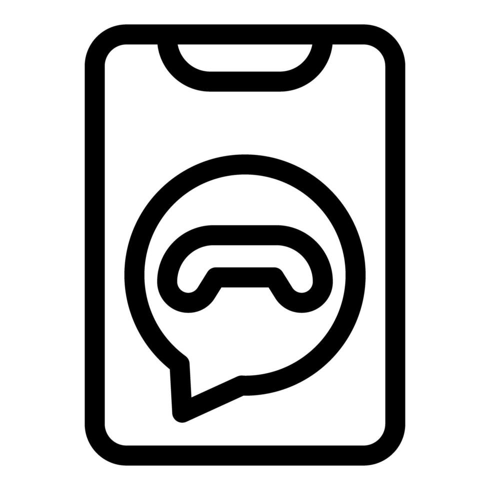 Mobile phone showing gaming chat app icon vector