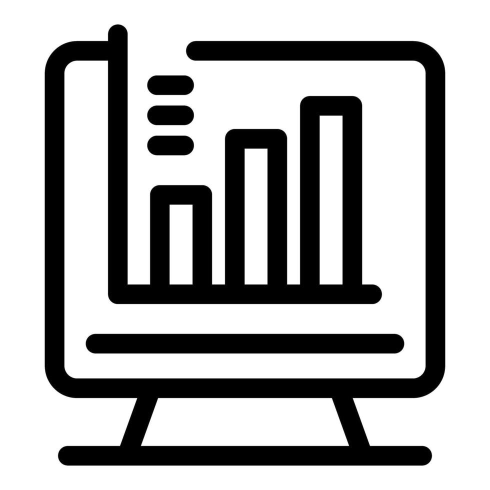 Computer showing growing bar chart for business presentation vector