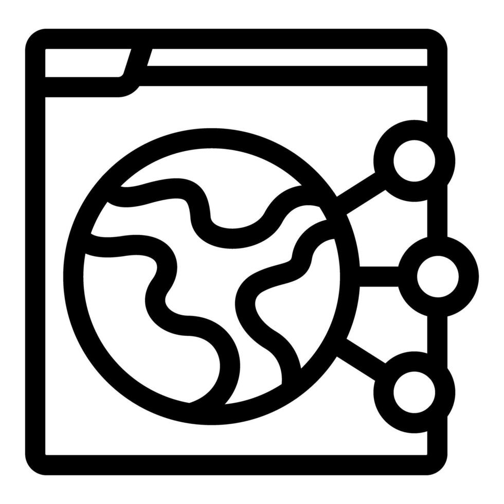 Website connecting to global network points icon vector