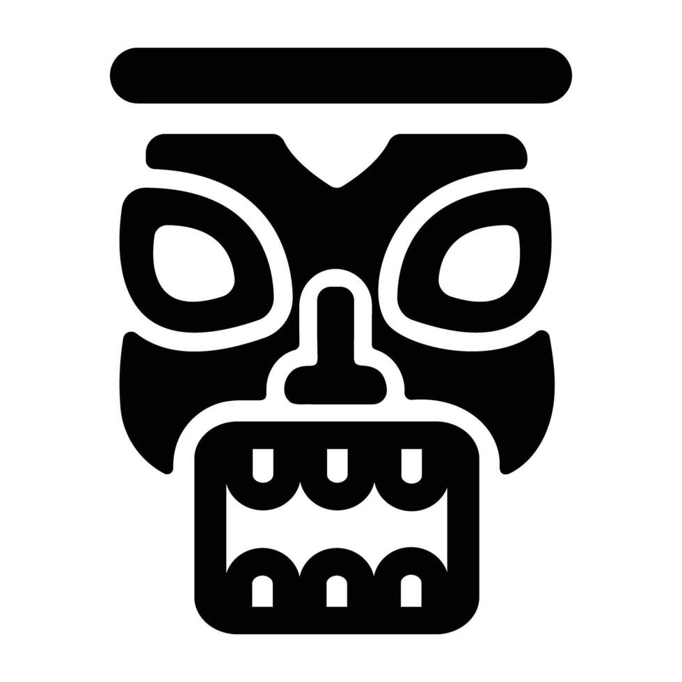 A solid style icon of tiki god mask vector