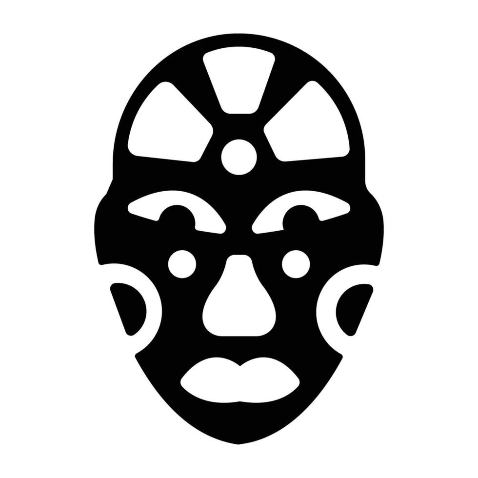 Filled style icon of tribal aztec vector