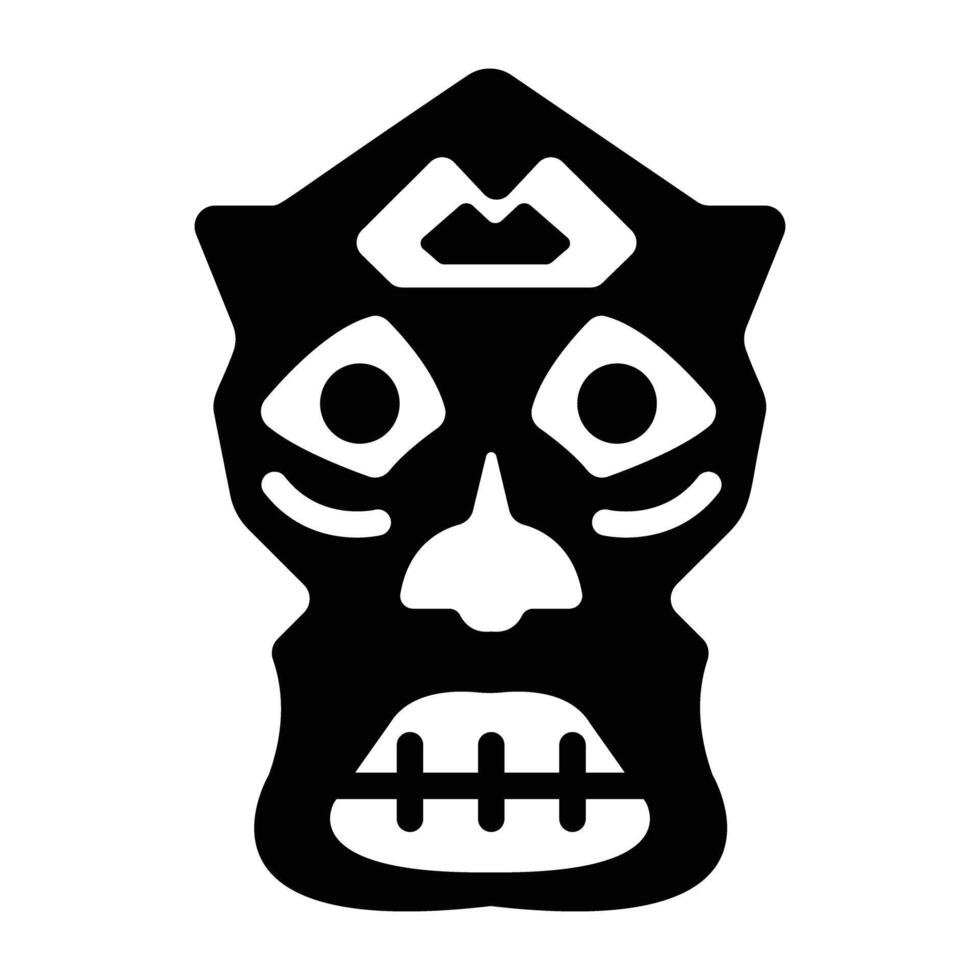Filled style icon of polynesian statue vector