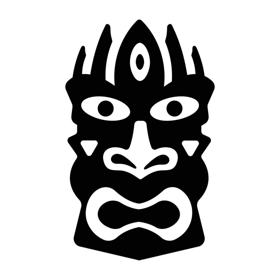 Carved idol icon in filled style vector
