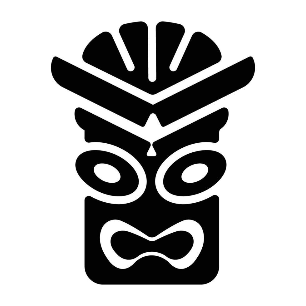 Filled style icon of african mask vector