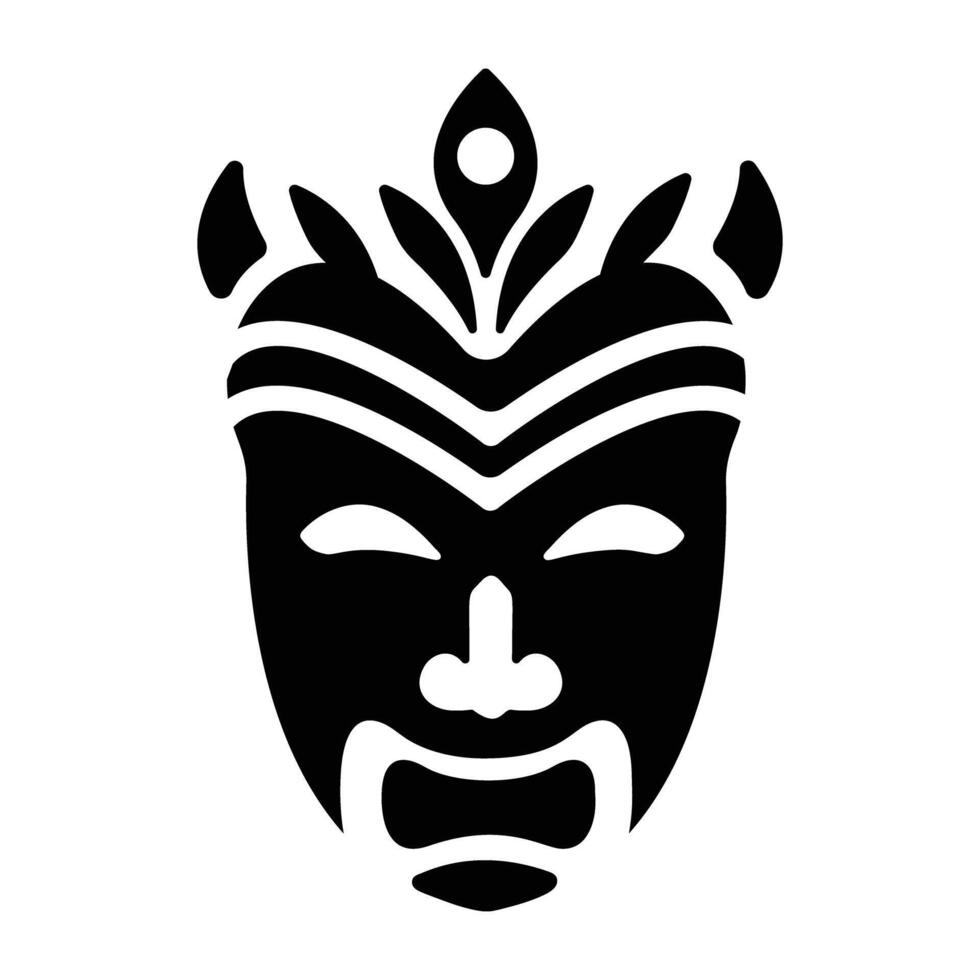 A filled style icon of tiki idol mask vector
