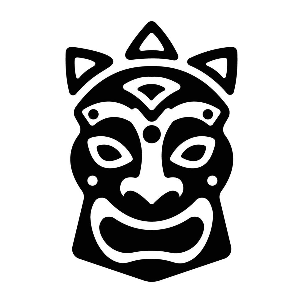 Solid style icon of antique mask vector