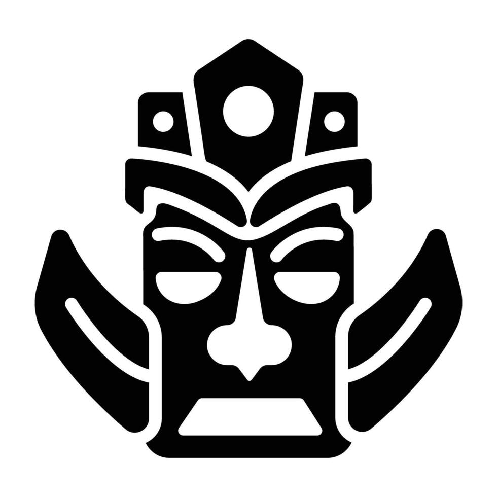 Glyph style icon of tiki statue vector