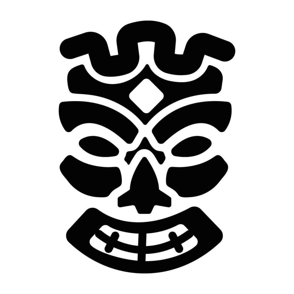 Polynesian statue icon in glyph style vector