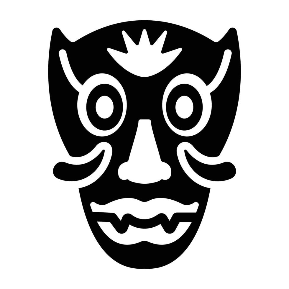 Filled style icon of tiki ornament vector
