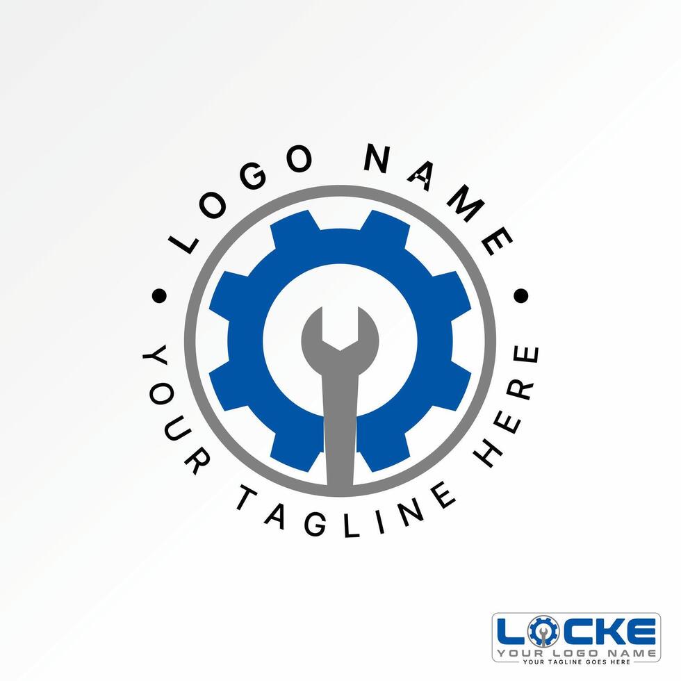 Logo design graphic concept abstract creative premium stock emblem auto wrench and gear engineer machine tool Relate vehicle car install repair vector