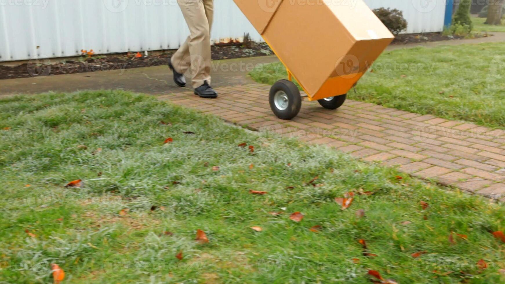 delivery goods with dolly by hand photo