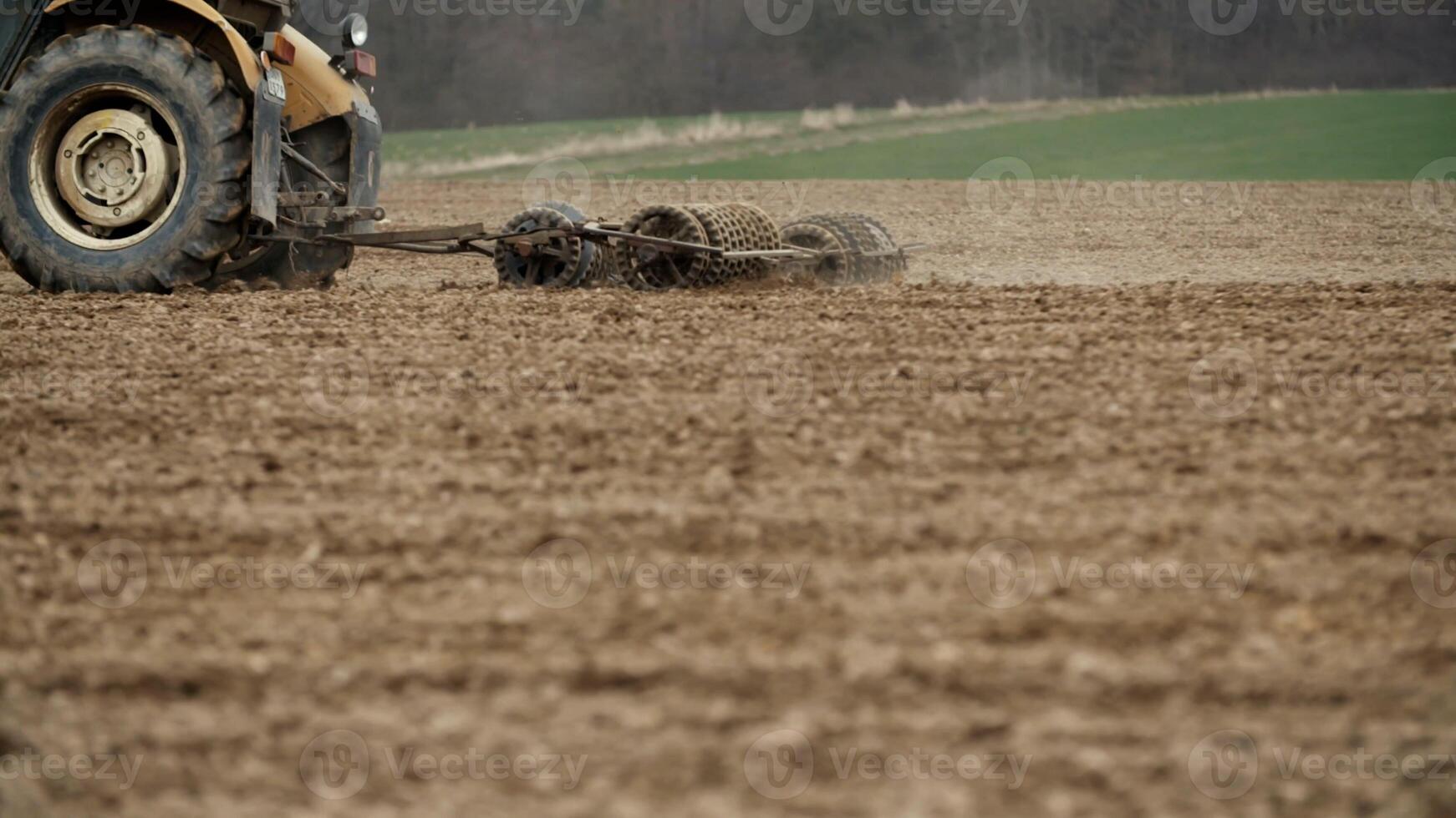 Tractor, that sowing a field. photo