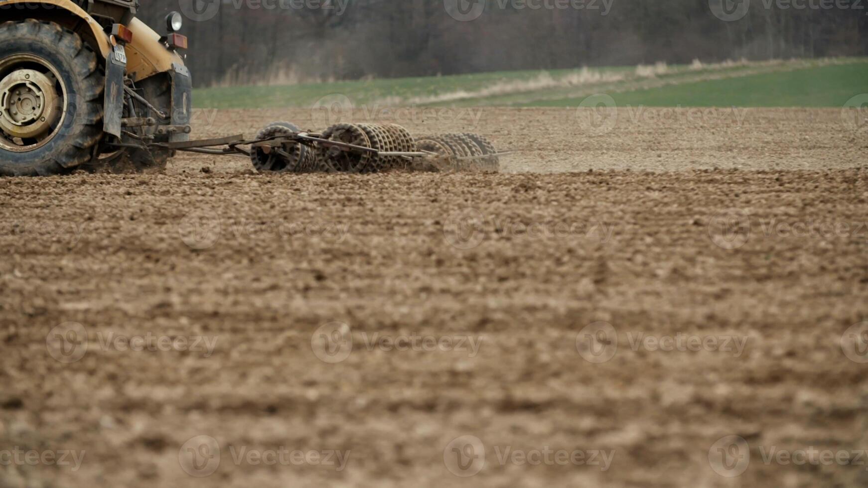 Tractor, that sowing a field. photo