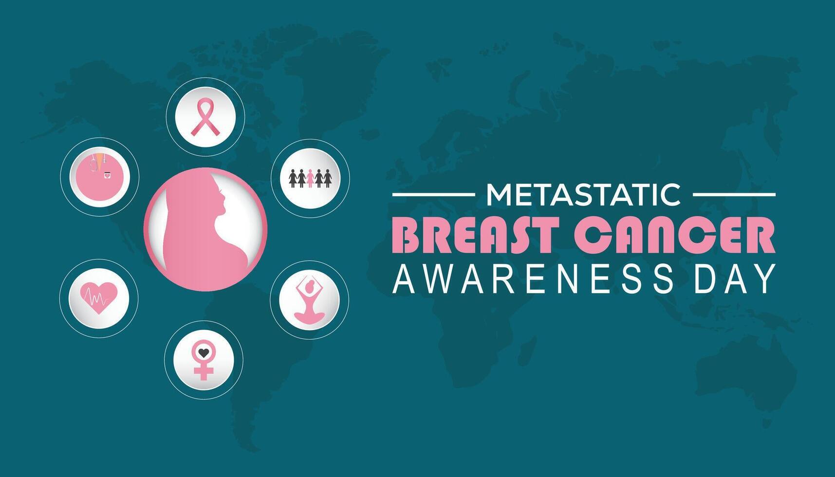 Metastatic Breast Cancer Awareness Day is observed every year on October. Medical Healthcare Awareness concept. background, placard, banner template illustration design. vector
