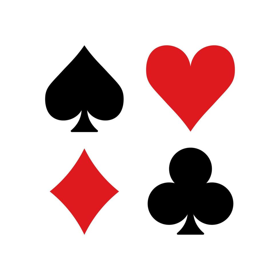 Heart, clubs, spade, diamond playing card for gambling and entertainment illustration vector